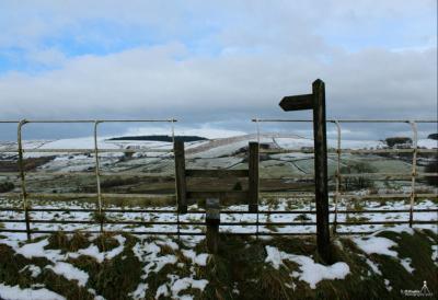 'Stile to the views' Pendle taken from a snowy Barley 