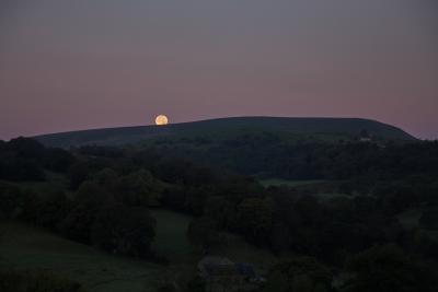 Full Moon setting over Pendle 